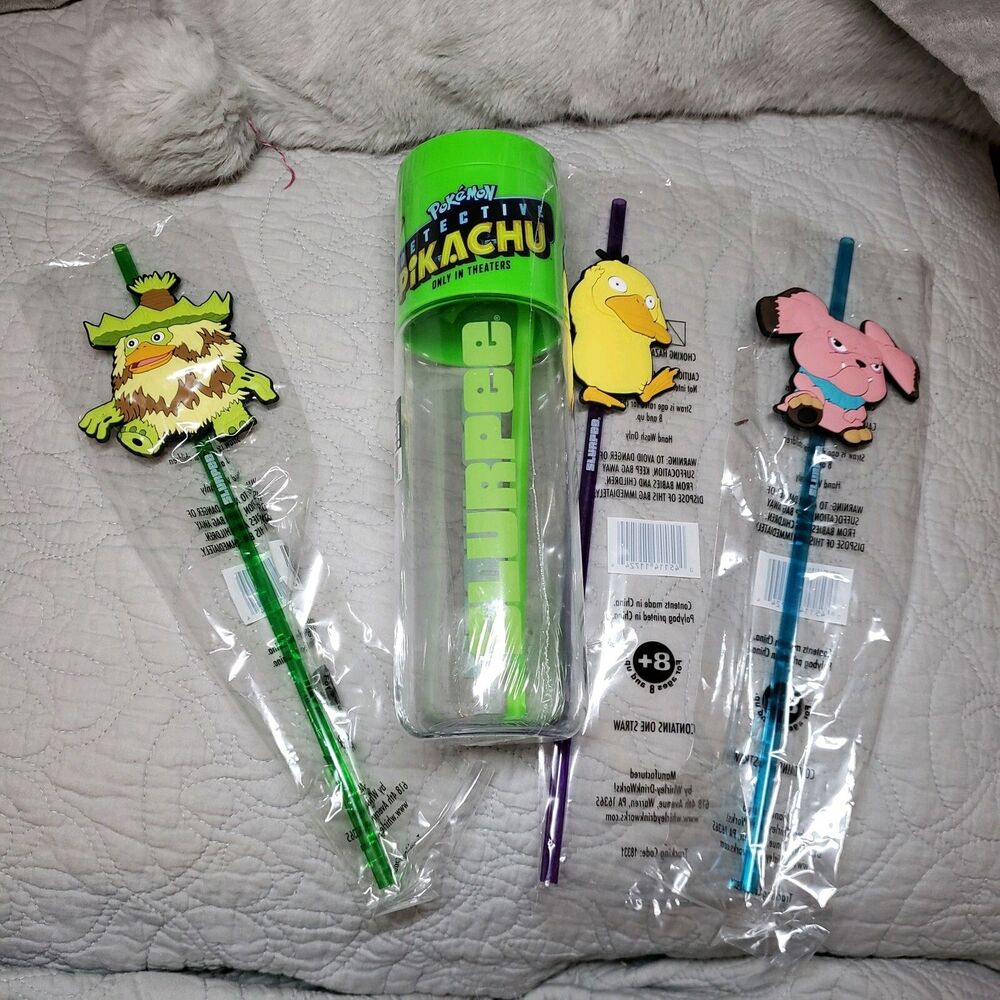 Detective Pikachu Pokemon 7 11 green Collectible Cup with 1 straw choice